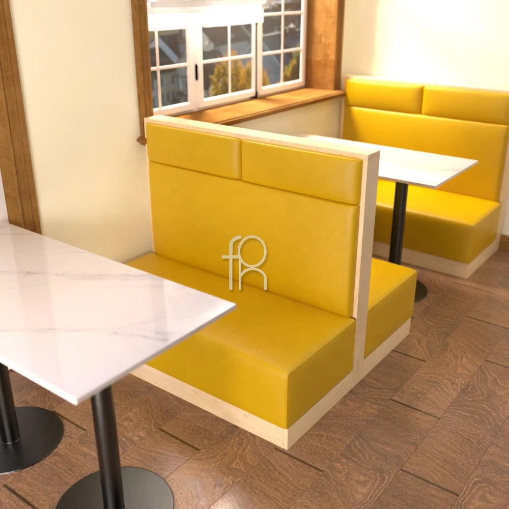 Modern interior design yellow cafe chairs and tables set coffee shop furniture