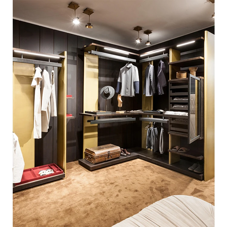 Foshan Modern Wooden Wardrobe Walk-in Closet Cloakroom Bedroom Closet Storage Designs