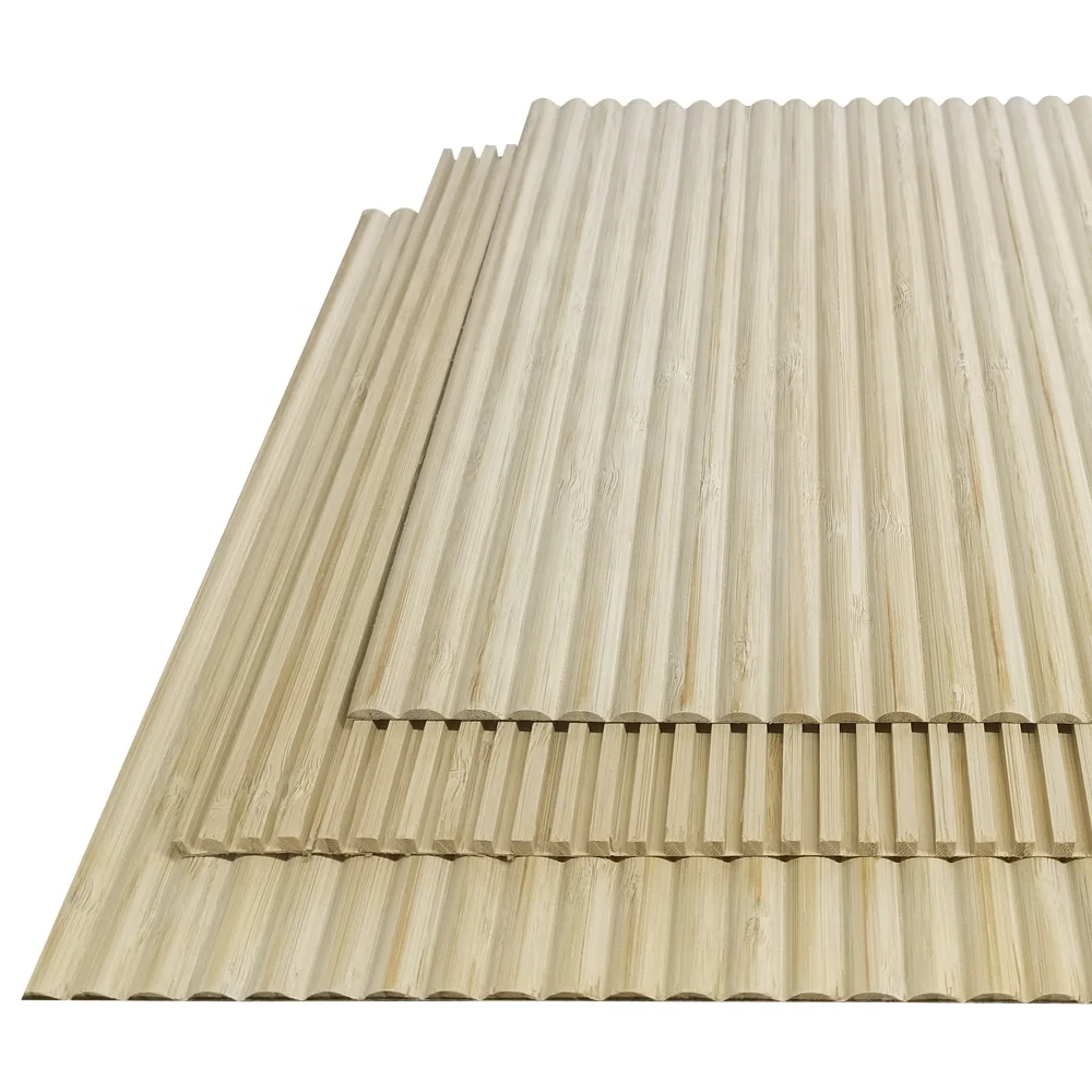 Hot selling natural bamboo flexible 3d wave wall panels factory direct fluted panel modern wainscot