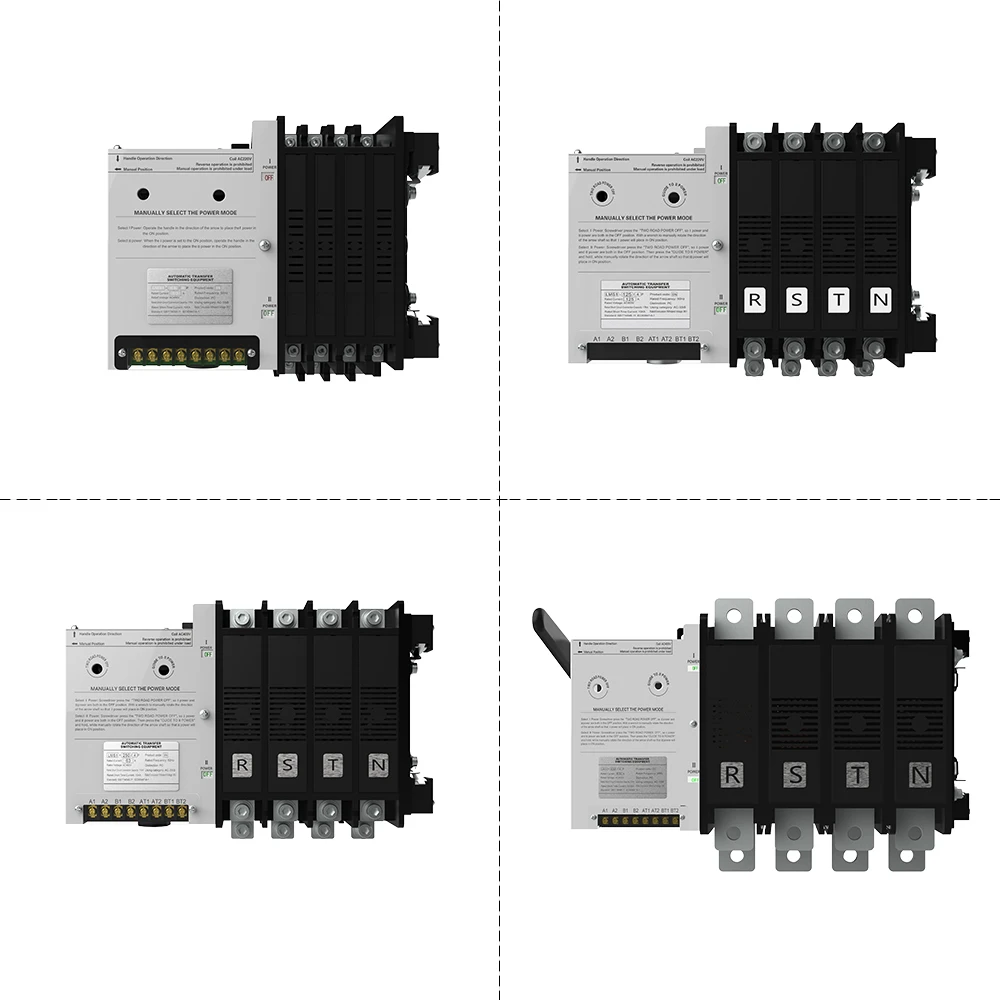 LVMA 2P 3P 4P ATS 63A 125A 250A 400A 630A  Generator ATSe Controller Automatic Transfer Switch Dual Power Changeover Switch