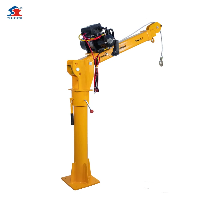 Mini lifting 500/1000kg electric small truck car crane for pick up goods manufacturer