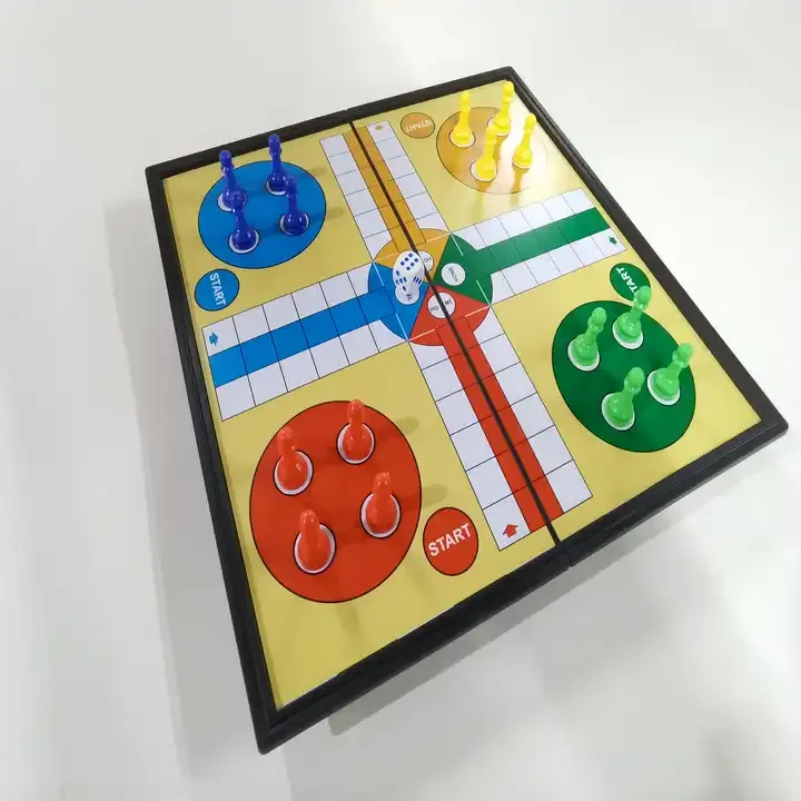 Indoor hotsale Game Portable Folding Board LUDO Travel Board Game Set Educational Folding Kids Chess LUDO Game For Gift