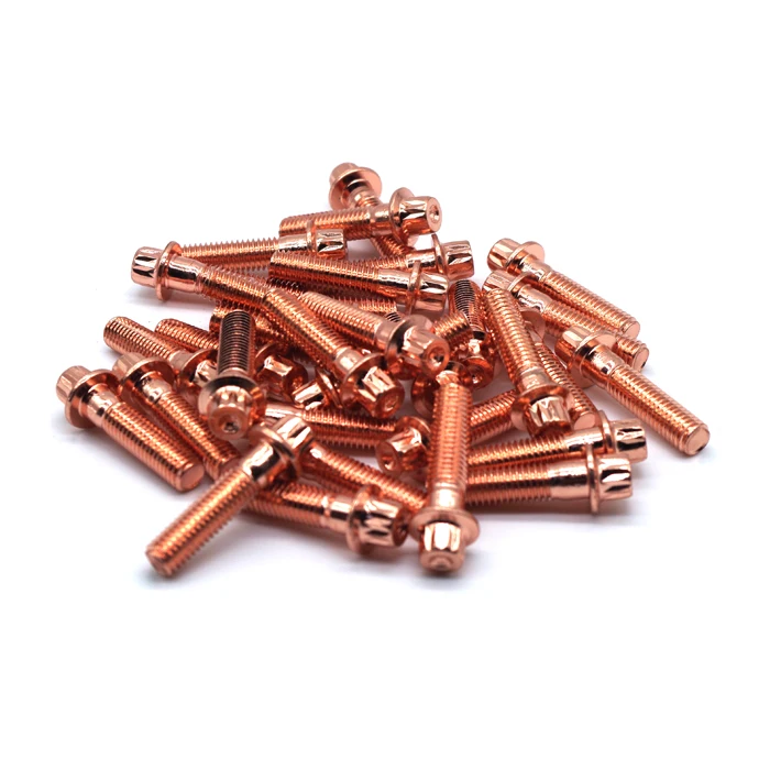 Hot Sale Alloy Steel Hardened 12 point flange split rim wheel bolt with titanium Chrome plated