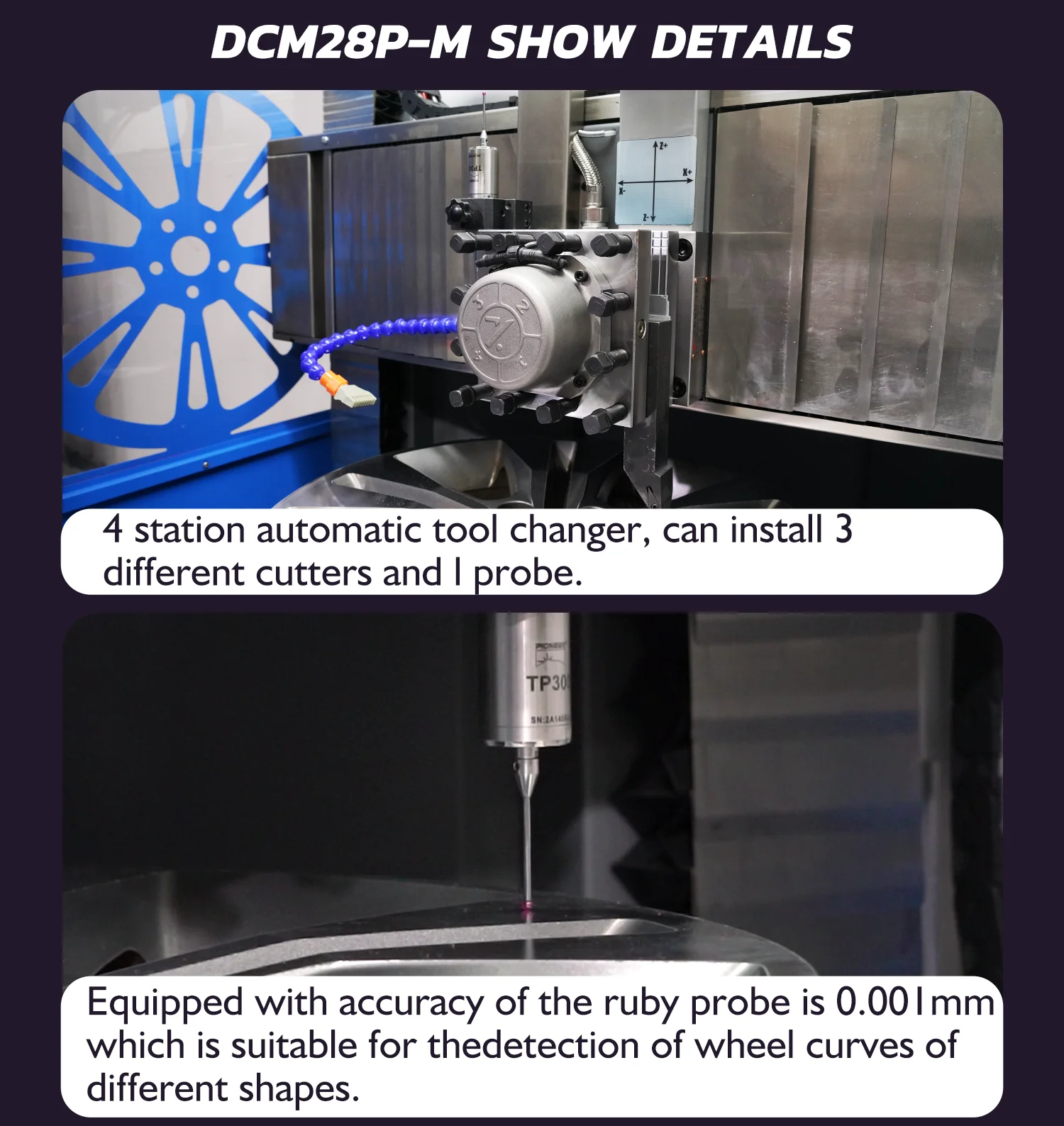 New mobile lightweight vertical diamond cut wheel repair machine lathe for sale DCM28P-M