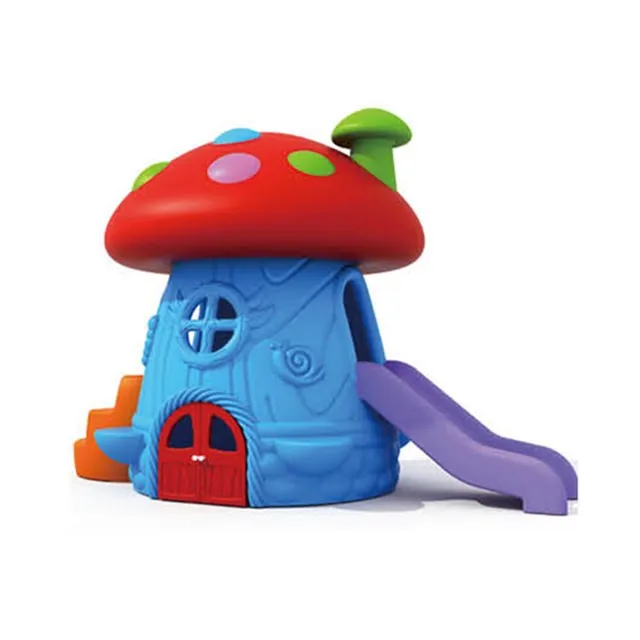 Indoor playground plastic mini mushroom playhouse with slide for kids (QX-18165E)