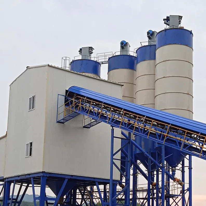 Factory Mix concrete batching plant Chinese construction projects production line for sale price for sale Twin Shaft Electric