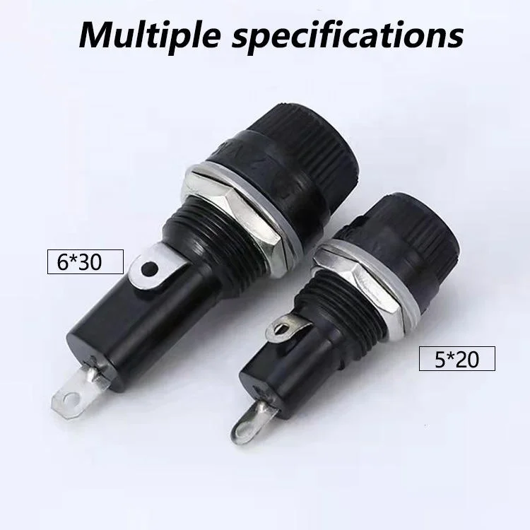 5x20 6x30 fuse holder 12mm 14mm fuse holder panel installation 10A250V automotive fuse holder