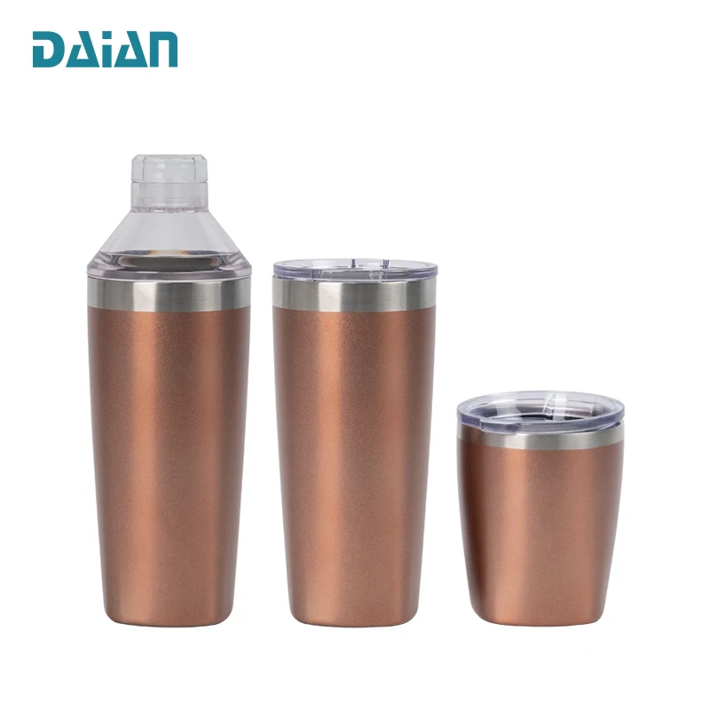 Stainless Steel Double Wall Tumbler Drink Mixer Cocktail Shaker Set luxury bar set