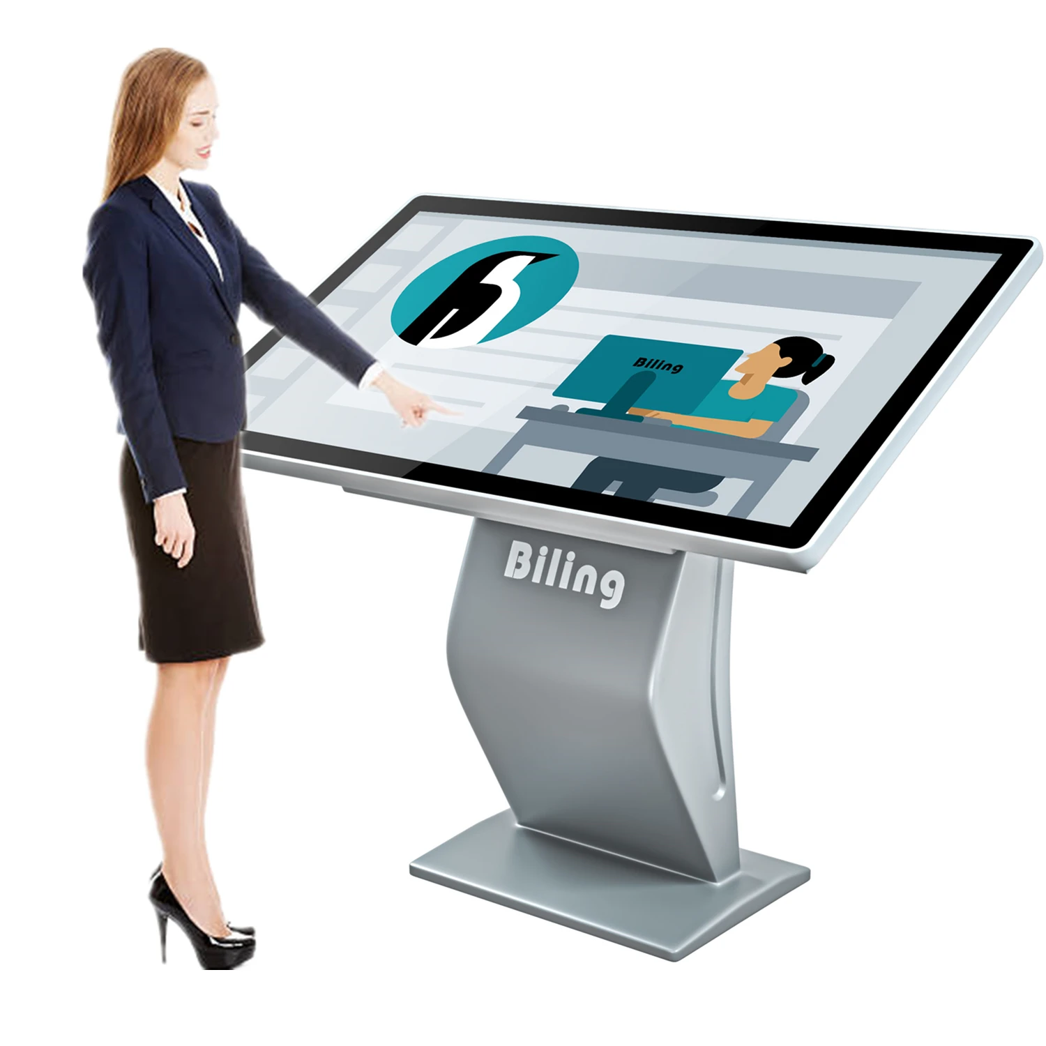 43 Inch floor standing interactive touch screen kiosk LCD advertising display digital signage advertising players