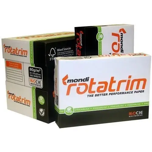 
A4 Paper Manufacturers Mondi Rotatrim White Bond Copy Paper 80gsm,75gsm and 70gsm 