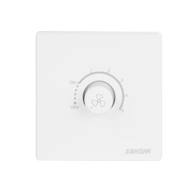 SANSHE high quality S8 series 86mm*86mm wall electrical light dimmer controller switch and fan speed regulator switch