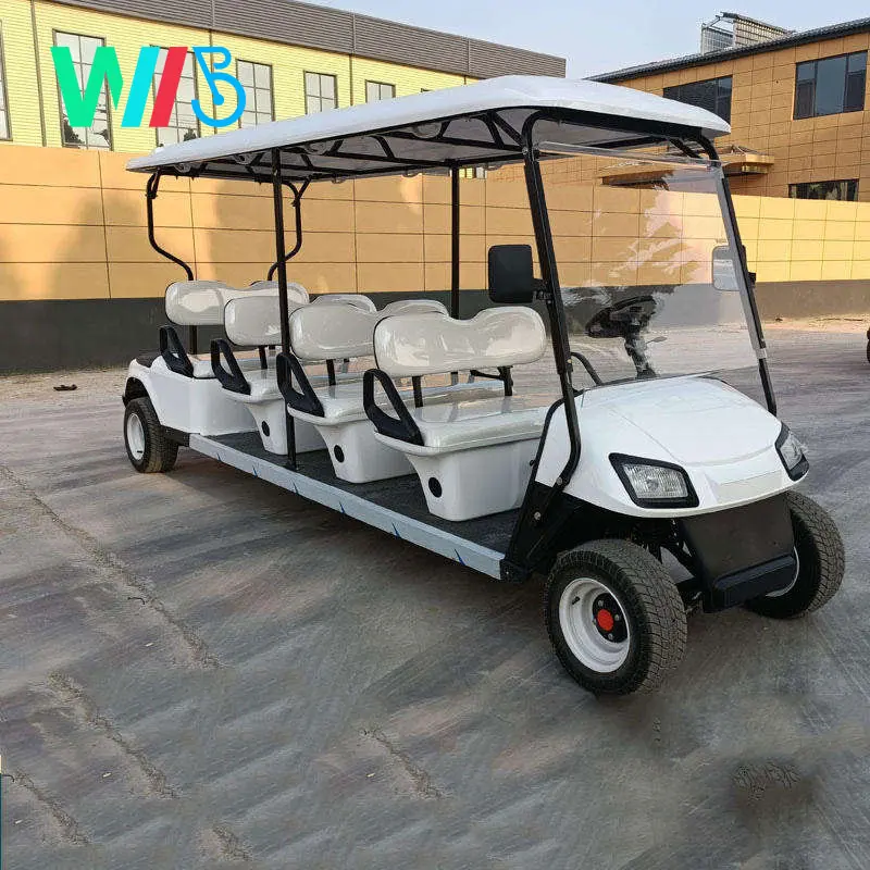 8 Seaters Four Wheeled New Electric Golf Cart Hotel Property Reception Patrol Sightseeing Car Scenic Tour Bus Shuttle Bus