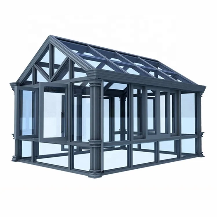 Outdoor free standing solarium best aluminum alloy sunrooms glasshouse all seasons winter garden conservatory for sale