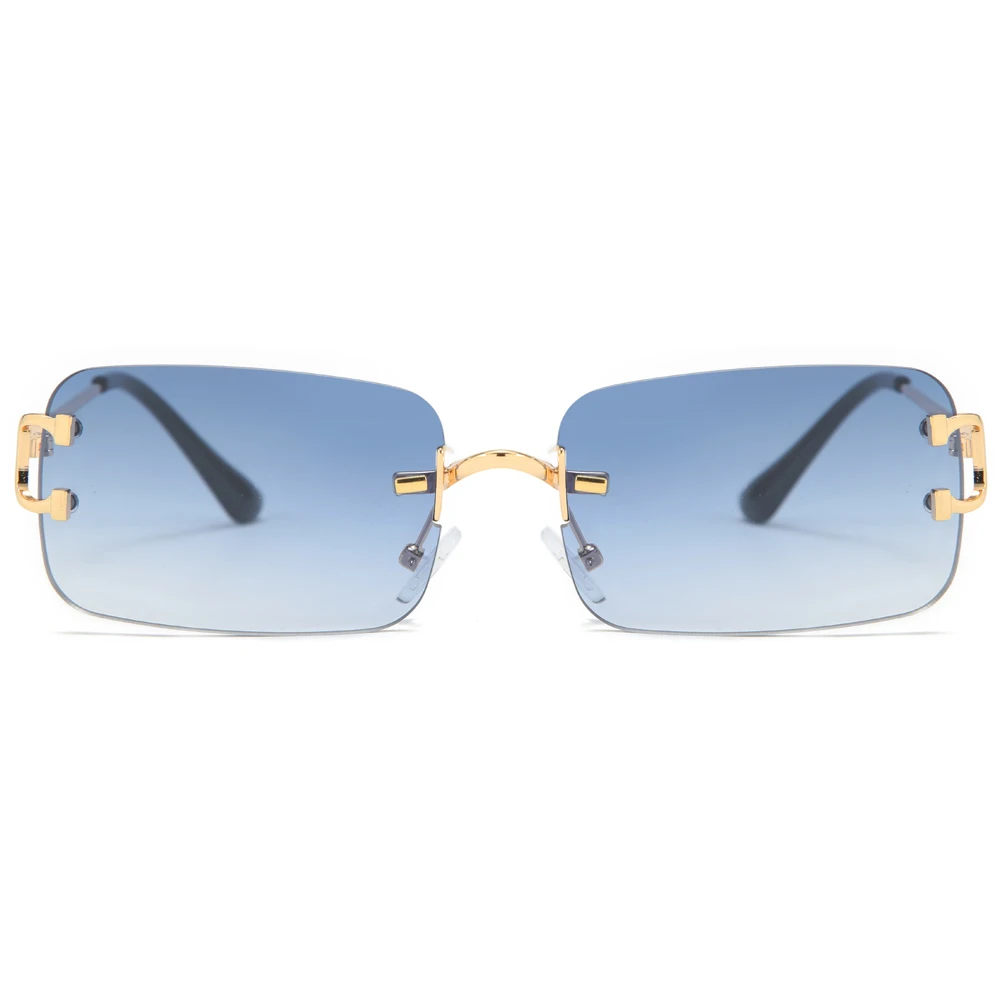 
Rectangular rimless men metal fashion square sun glasses for women dropshipping sunglasses women 