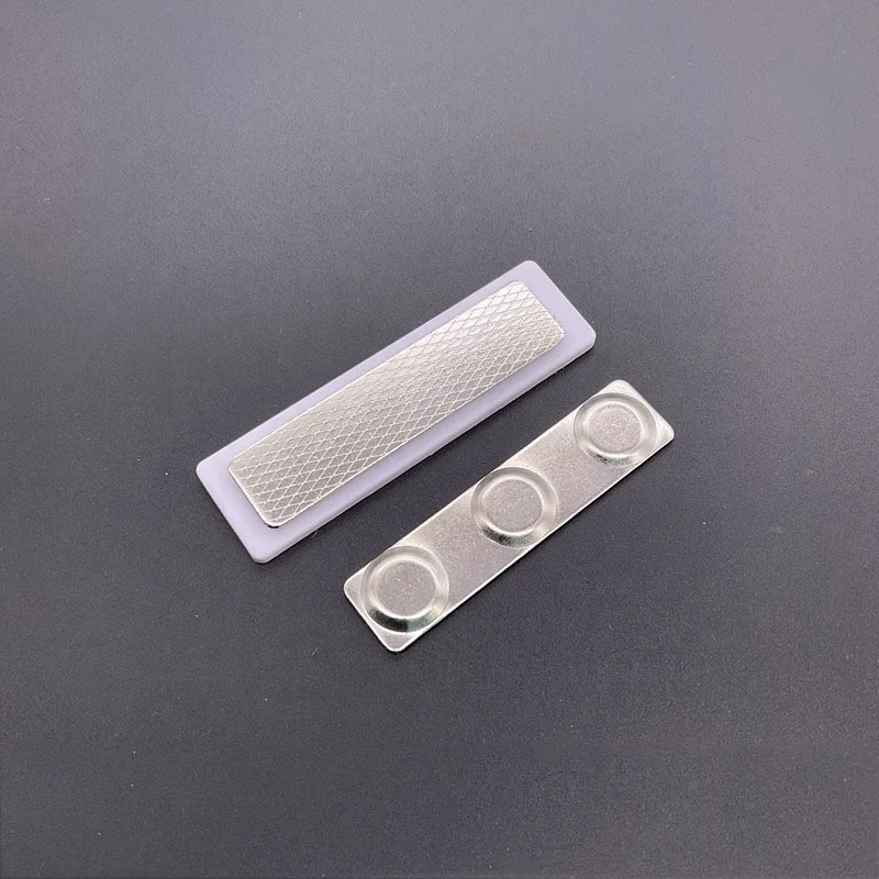 Custom Logo Printing Metal Stainless Steel Window Reusable Name Badge Plates Tags with Safety Pin Magnet for Employee