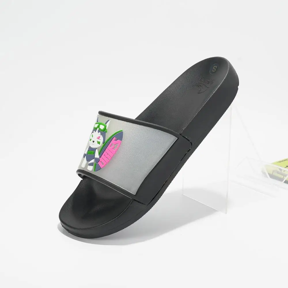 Черные однотонные мужские сандалии унисекс из пвх EVA с принтом логотипа; Шлепанцы