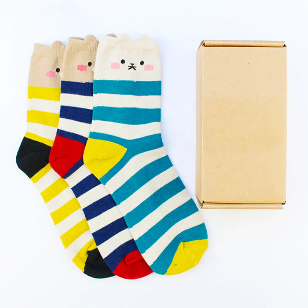
3D Cute Bear Dress Socks Custom Animals Design Socks Box 