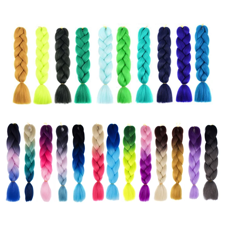 Extension Ombre Braiding Hair 24inch Jumbo Braids Synthetic Hair One Piece Afro Bulk Hair Jumbo Crochet Braids