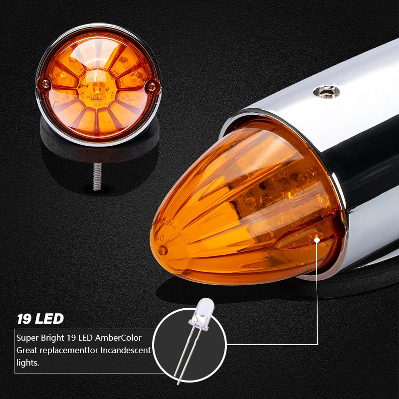 12V 24V roof cab light led clear amber 19 LED dual color truck led lights marker lights truck