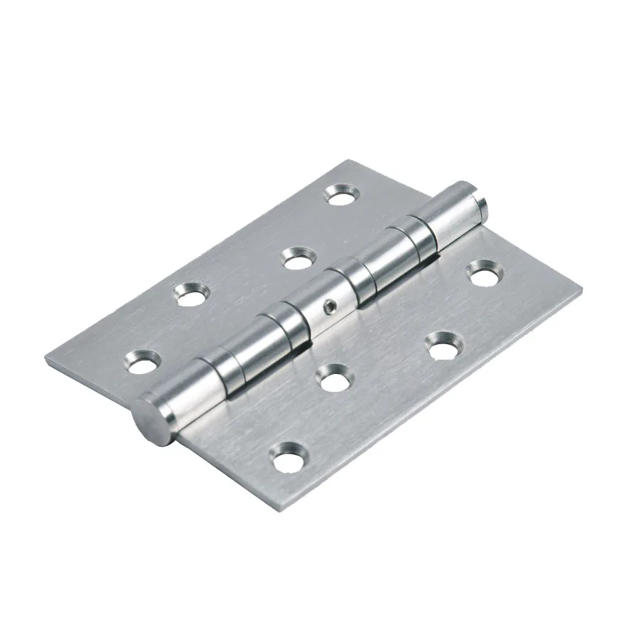 HM1235 4 inch Stainless Steel 201 Hinge Half Large Rounded Corner Frosted Brushed Stainless Steel Color Furniture Hinge