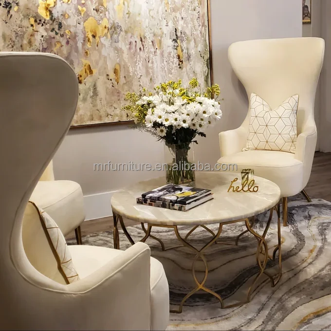 Hot Sale Luxury Living Room Chair Velvet Upholstery Leisure High Back Accent Chair For Home Hotel