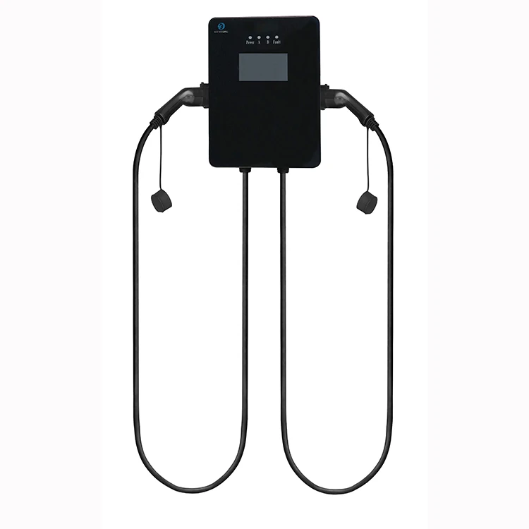 14 кВт (7 кВт * 2) AC EV Wallbox Charger сваи типа 2 OCPP1.6 электрические автомобильные зарядные станции сваи EV зарядка с RFID