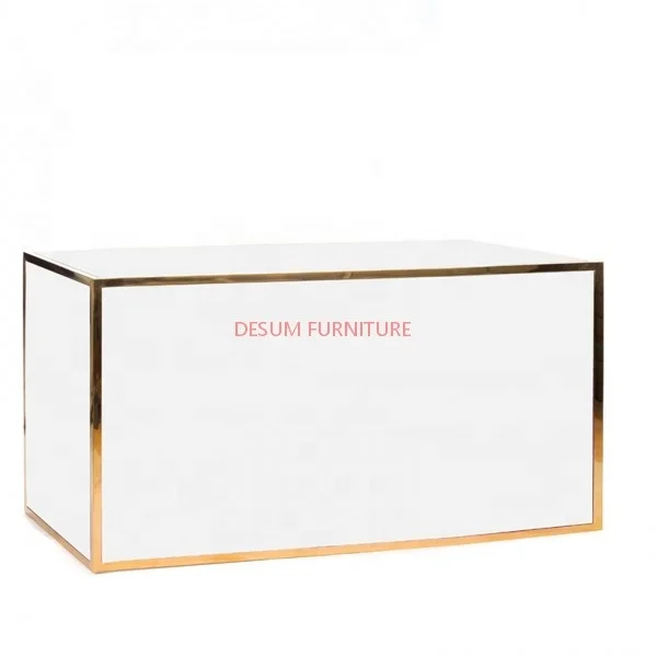 
Modern Event Rentals Wedding White Plexiglass Acrylic Bar 