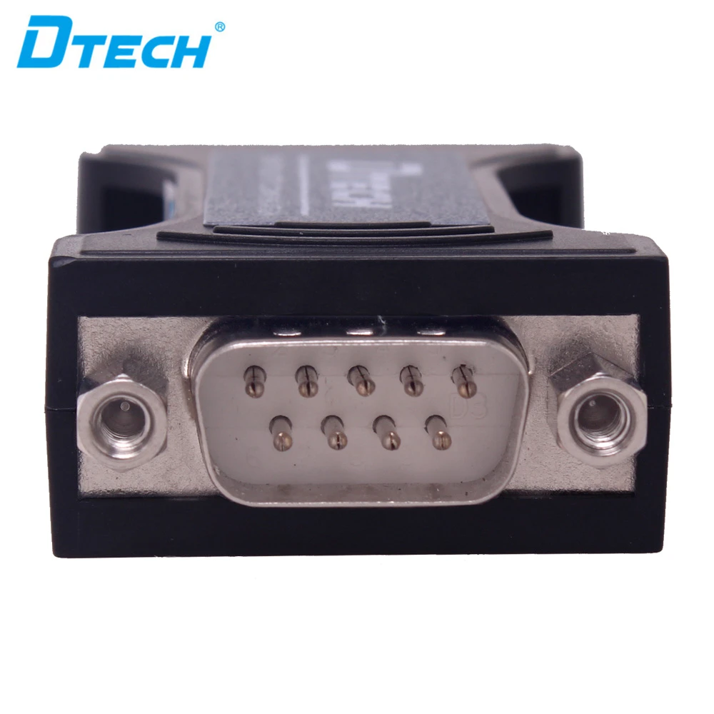 DTECH OEM Industrial Grade RS232 to RS485 300-115.2KBPS DB9 Connector Metal Industry Converter Adapter