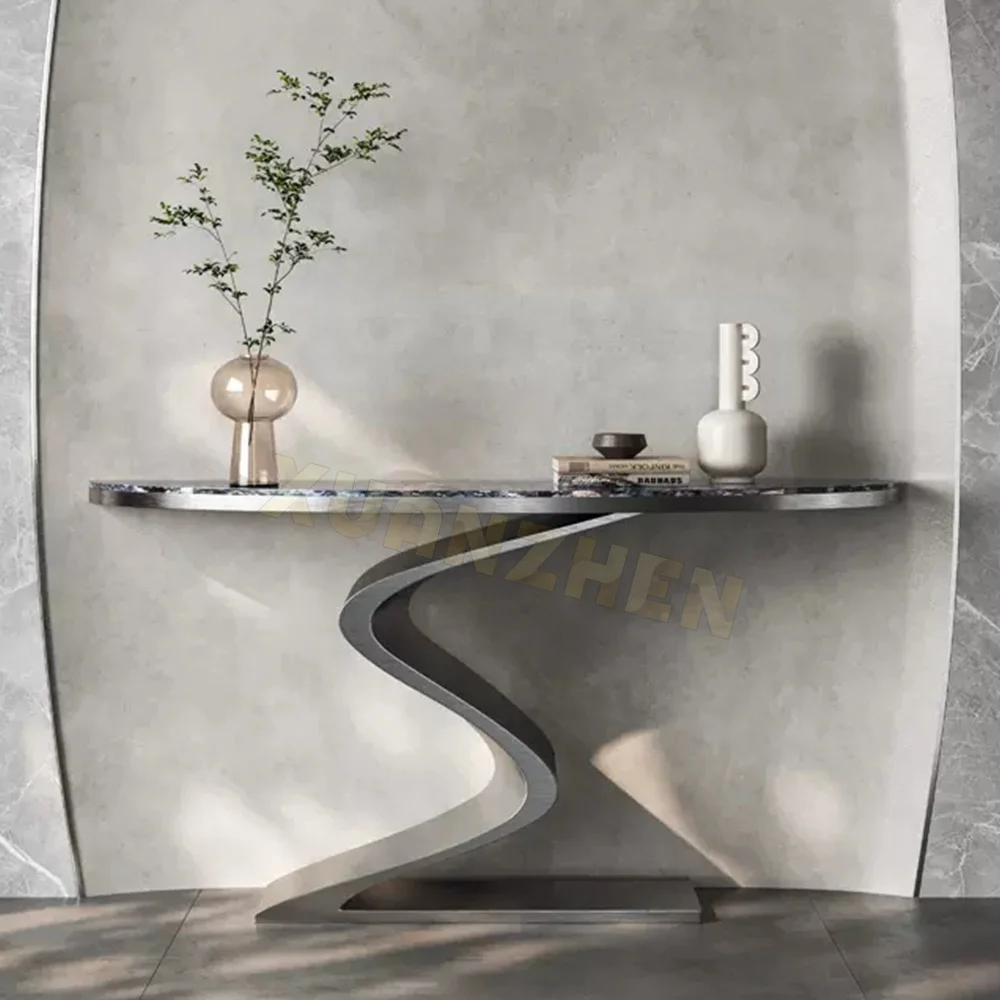 Living room furniture gold stainless steel console table luxury marble console table modern console tables CT028