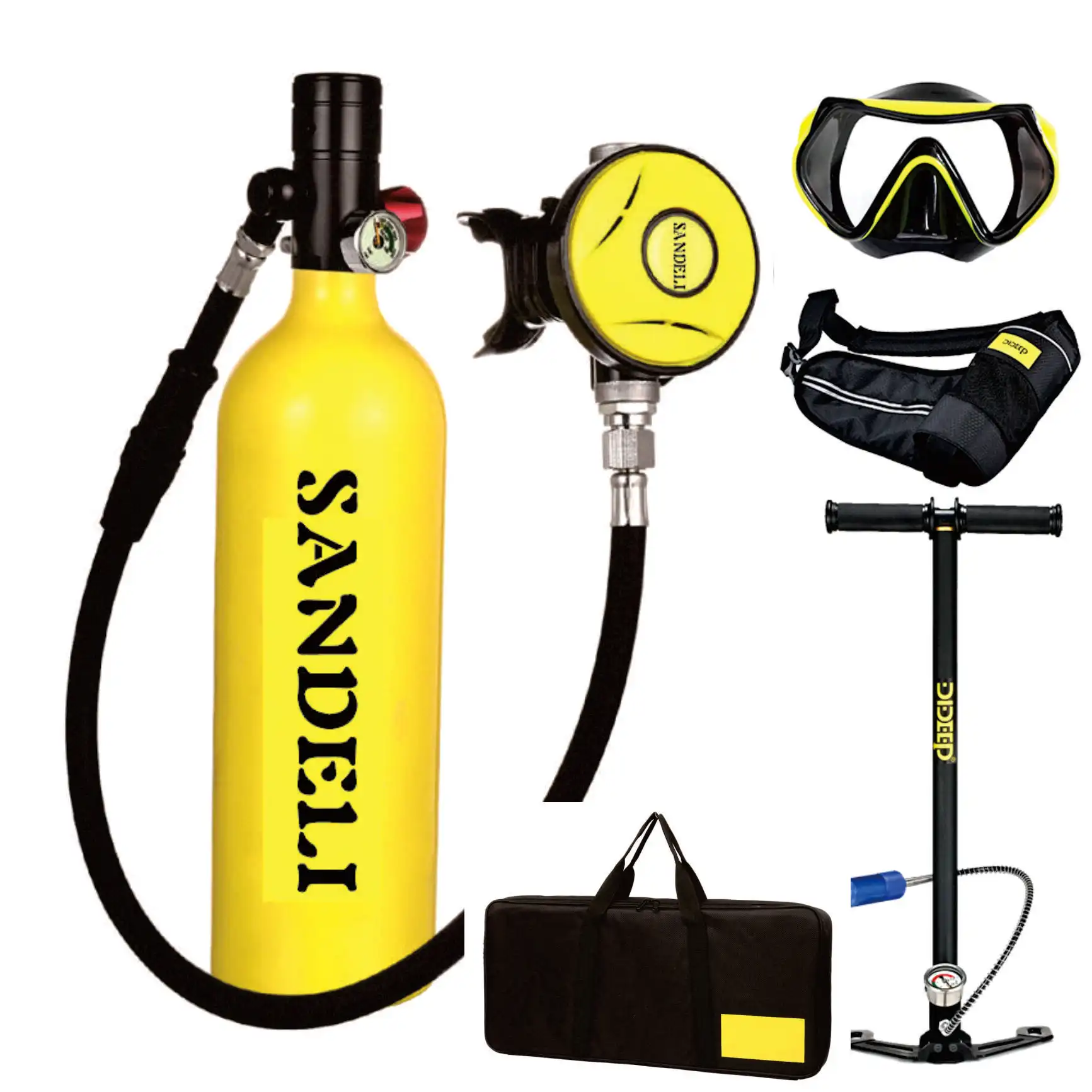 SANDELI  SD-X4000F  1L Aluminium Breathing air Cylinders diving mini air tank scuba