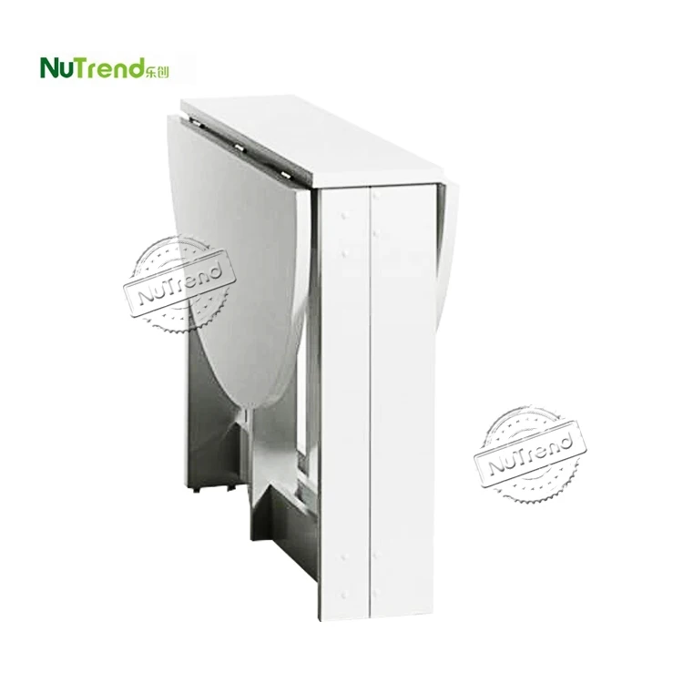 Household Wholesale White Modern Space Saving Round Kitchen Foldable Wooden Folding Dining Room Extendable Table