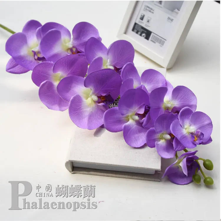 Orchid Stems Artificial Flowers Real Touch Latex Faux Phalaenopsis Branches
