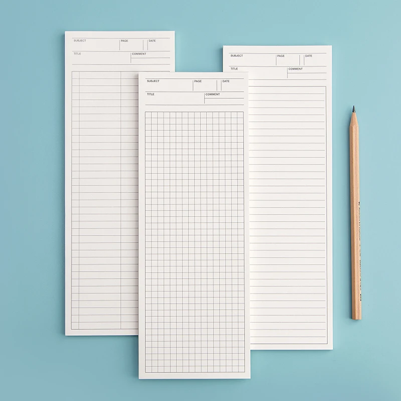 Creative Multi-function Horizontal Line Grid Sticky Memo Pad Cartoon Cute Student Day Week Plan Time Message Registration Note