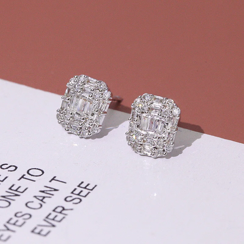 Новый стиль бриллиантовые ювелирные изделия элегантные блестящие 18k позолоченные квадратные каменные