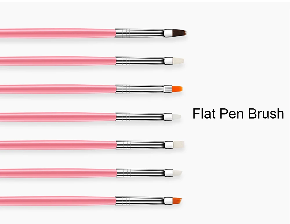 Professional 15pcs/set Fine Nylon Acrylic Nail Art Paint Brush Crystal Handle Fiber Striping Brushes for Drawing Lines on Nails