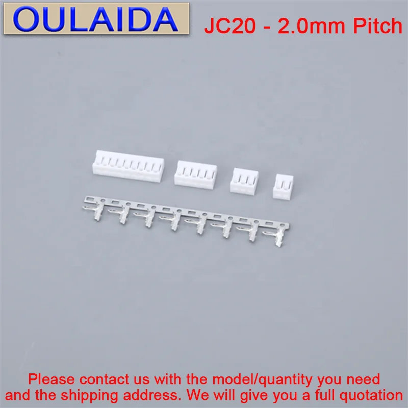 OULAIDA JC20 2.0 WHITE STRIP CONNECTOR 2.0mm HOUSING WAFER TERMINAL HX20010-PT HX20010-Y MOLEX JST (Terminal+Housing) 2P-28Pin