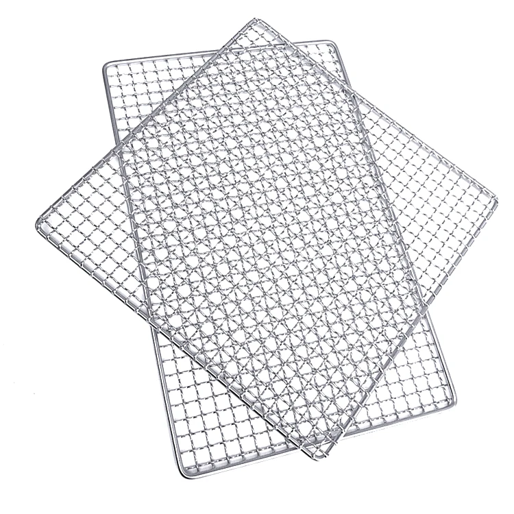 36cm*50cm Stainless Steel Barbecue Grill Wire Mesh Net For Chicken Roast / Bbq Mesh