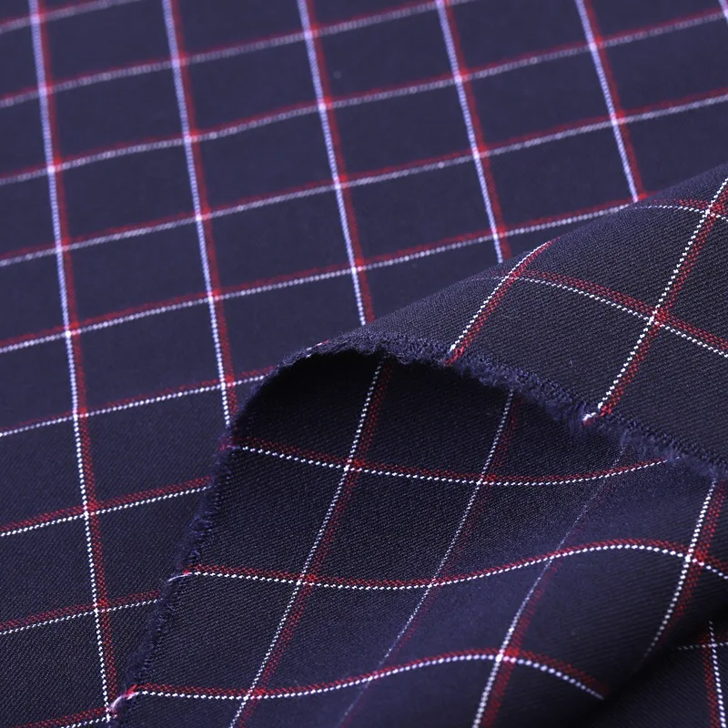 Factory Price Manufacturer Supplier Men Jeans Skinny Stretch Mark For Pants Legging and Trousers Check Yarn Dye Bengaline Fabric