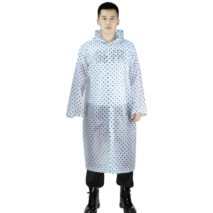
fashionable rain wear overall with dot pattern one size fit all waterproof reusable and biodegradable 