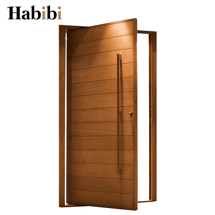 Prettywood Hot Sale Modern Home Design Exterior Solid Core Wooden Entry Pivot Doors