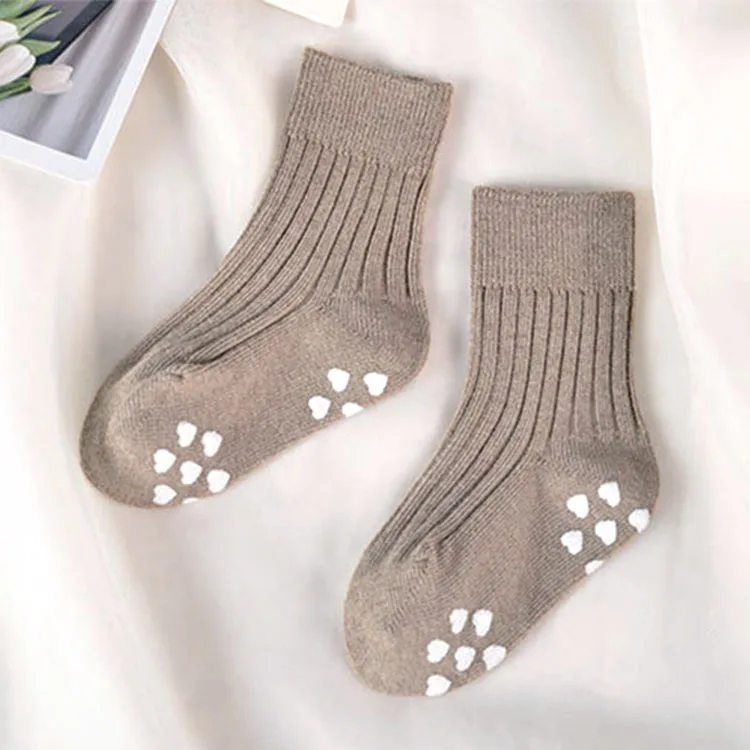 High Quality Custom Organic Cotton Baby Socks With Grip Wholesale Kids Newborn Baby Socks Anti Slip