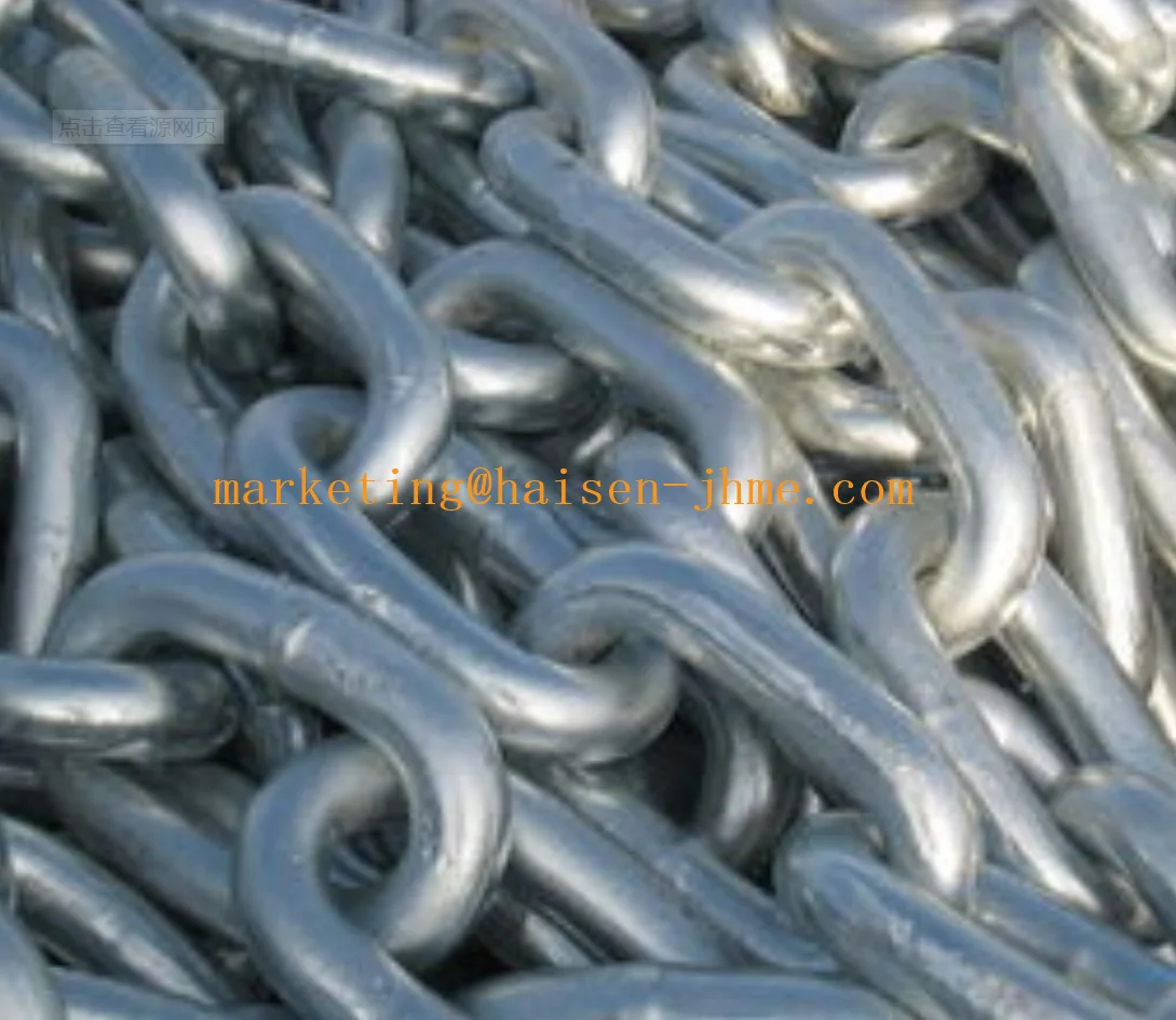 Black painted marine steel open link  anchor chain for ships and vessels