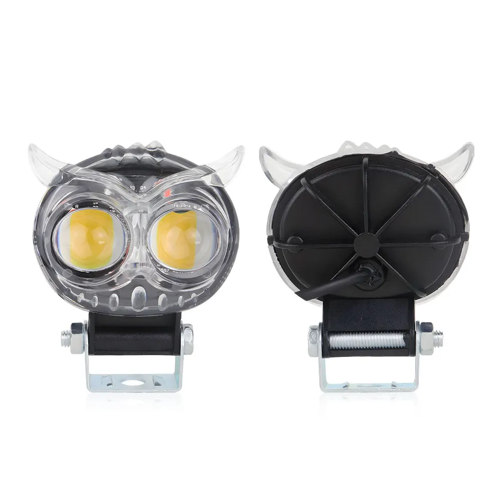 JHS high power 50w Owl Design Colorful Led Motorcycle Fog Light waterproof Auxiliary Spot Lights For Trucks Offroad Vehicles