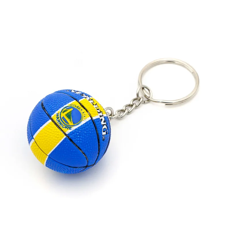 High quality Dekai Rubber PU basketball club Hot Stamping logo 3D Mini ball keychain pendant fan supplies sports creative gift