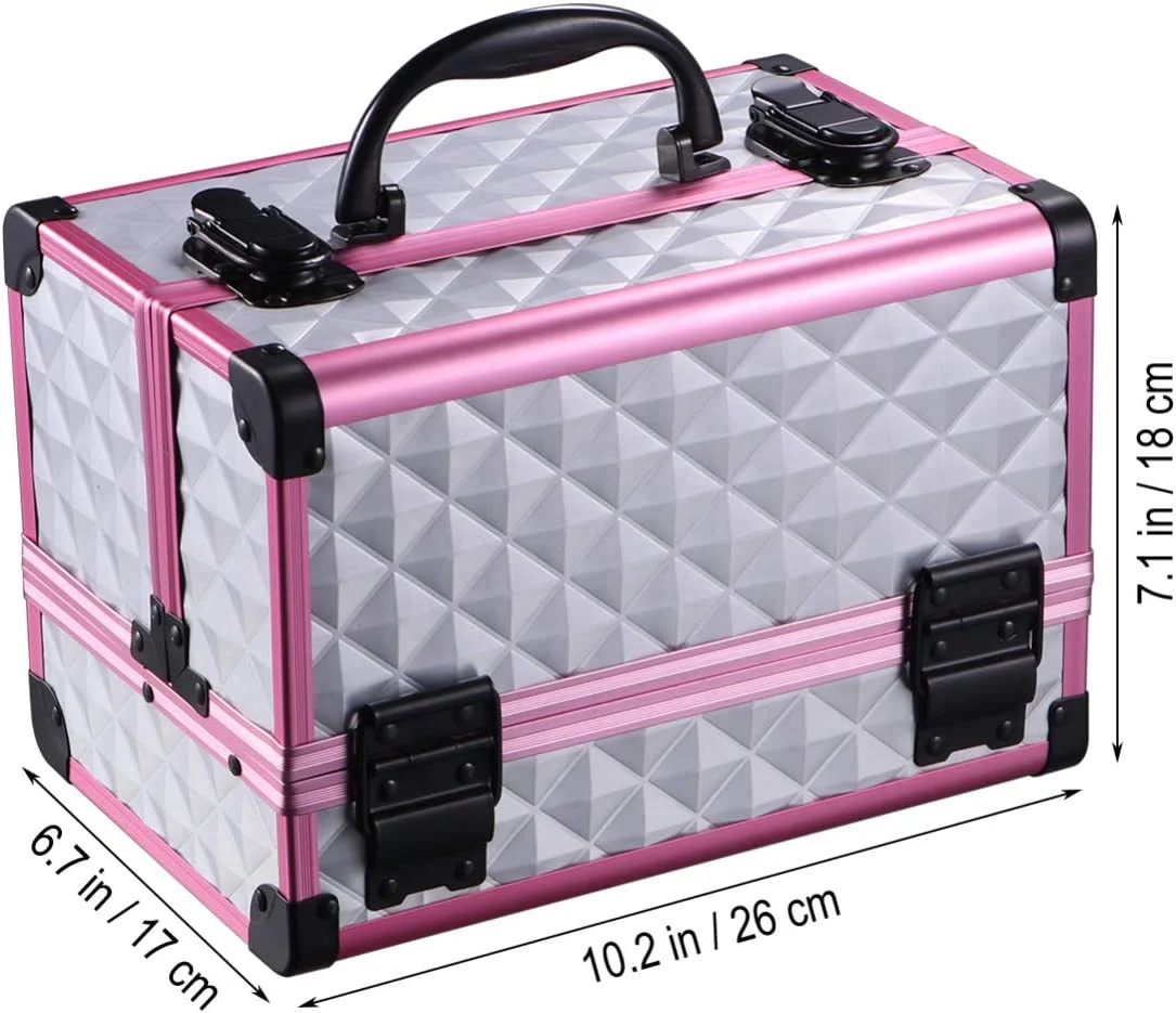 OEM Professional Portable Hard Train Makeup Case Aluminum Cosmetic Case Beauty Box