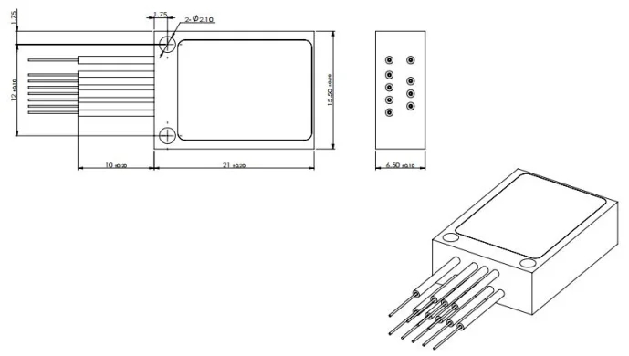8 channels 1270-1610nm 1.6 dB IL ultra compact CWDM mux demux device