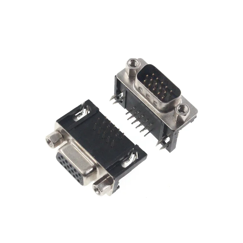 3 ряда параллельный порт DR15 Pin D Sub Female 15 Way PCB 90 градусов Разъем DB15 разъем адаптер VGA