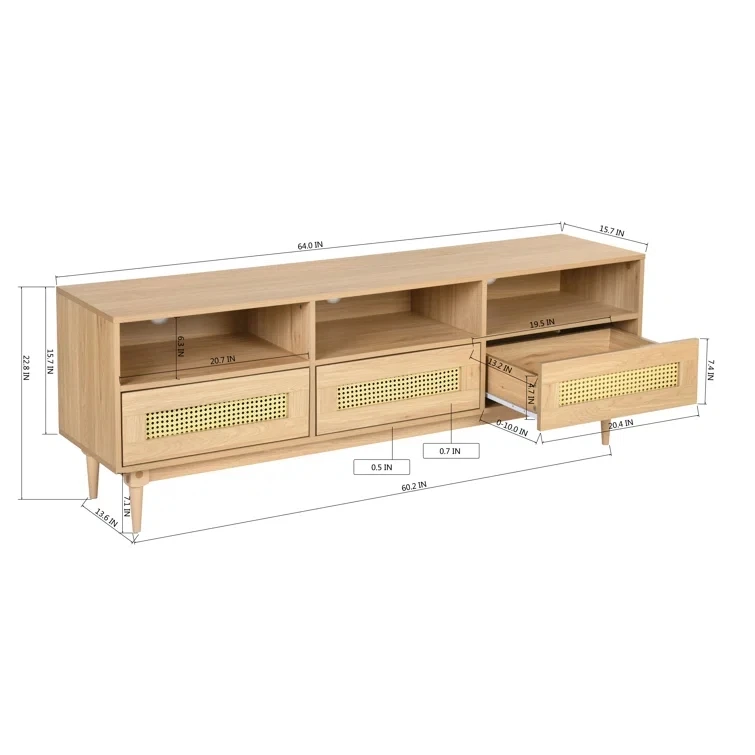 High Quality Plastic Rattan Decoration TV Console Stand Cabinet