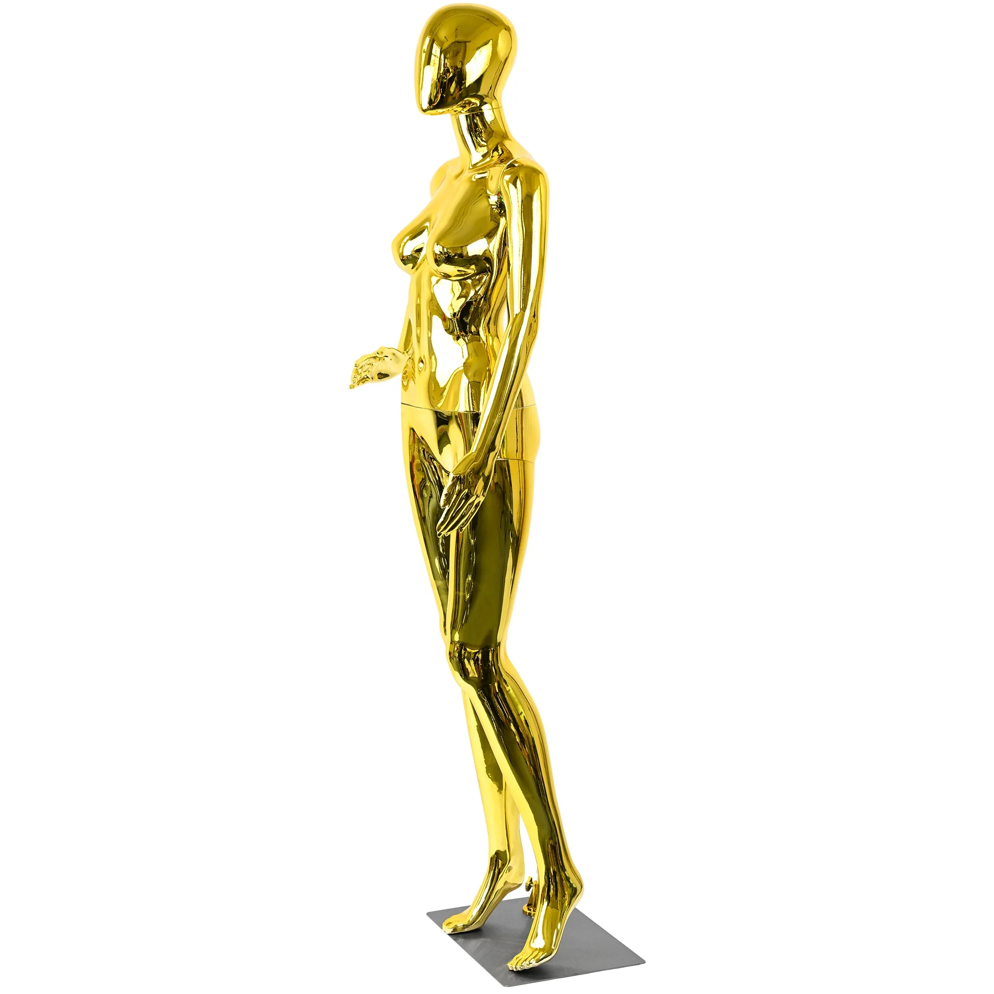 Gold Chrome Full Body Mannequin 175cm Height Dummy Mannequin Good-Looking Curvy Female Mannequin