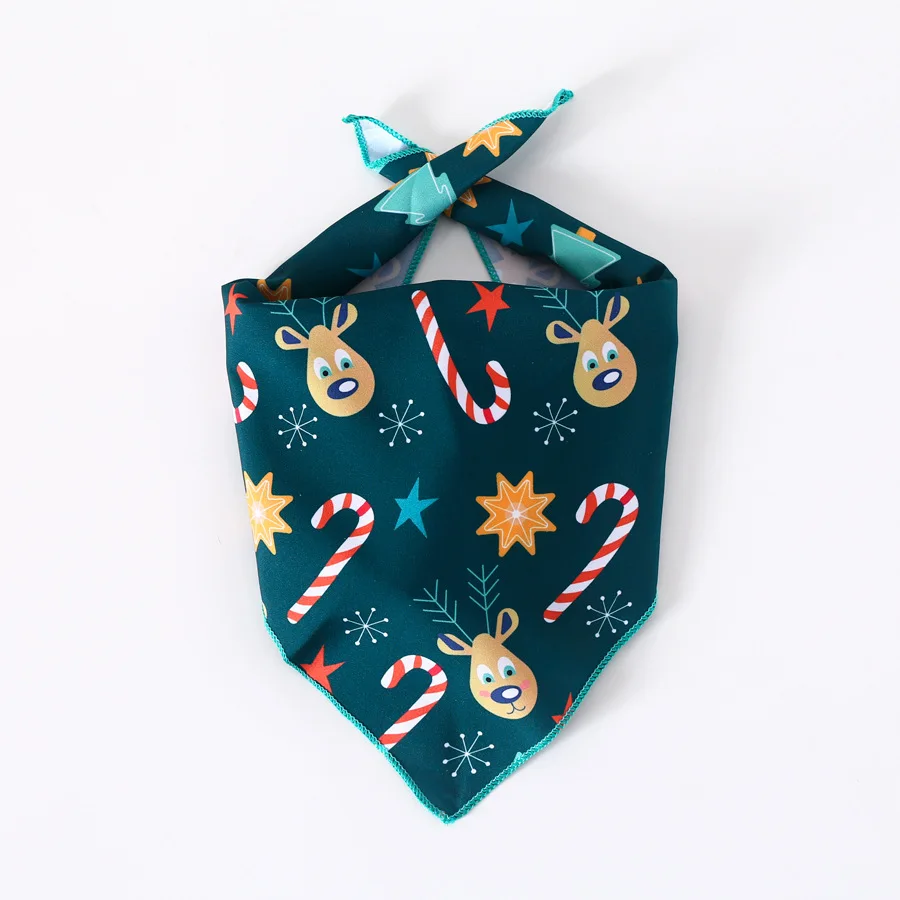 Pet Christmas Halloween spot printing decoration triangle bib handkerchief cat dog holiday party dress up scarf cute bibs